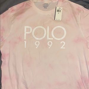 Men’s tie die pink Polo